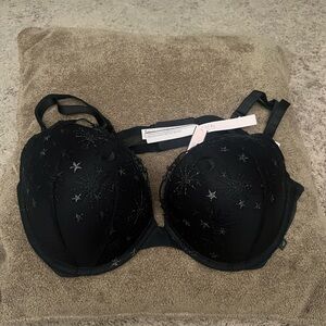 Victoria’s Secret Black push up Bra with Star and moon lace embroidery